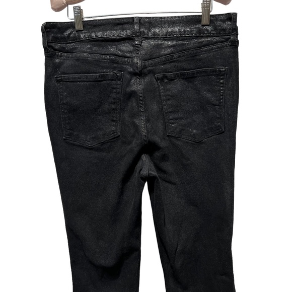 WE The Free Womens Black High Rise Coated Shimmer Denim Skinny Jeans 32 - Picture 9 of 13